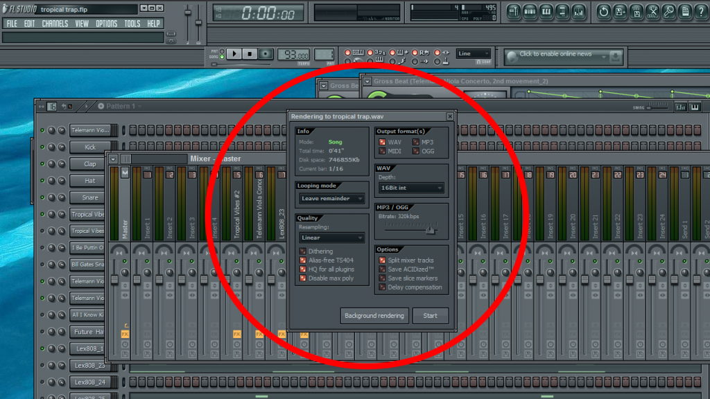 how to link channels to mixer fl studio